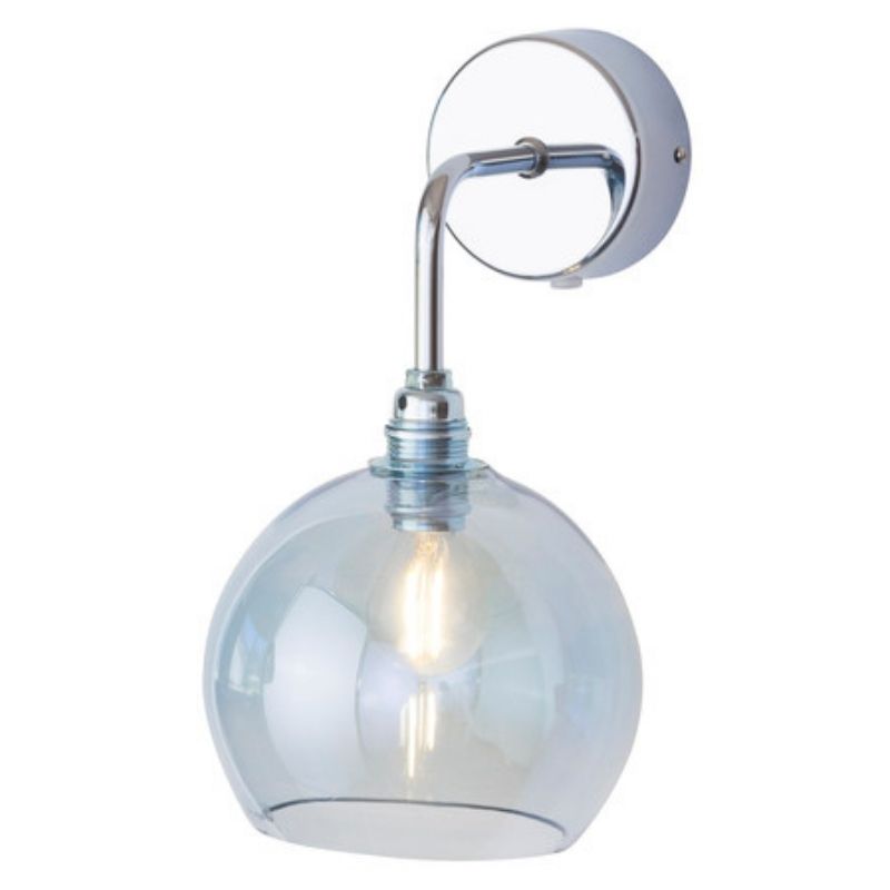 Rowan Dome Topaz Blue Glass Wall Light