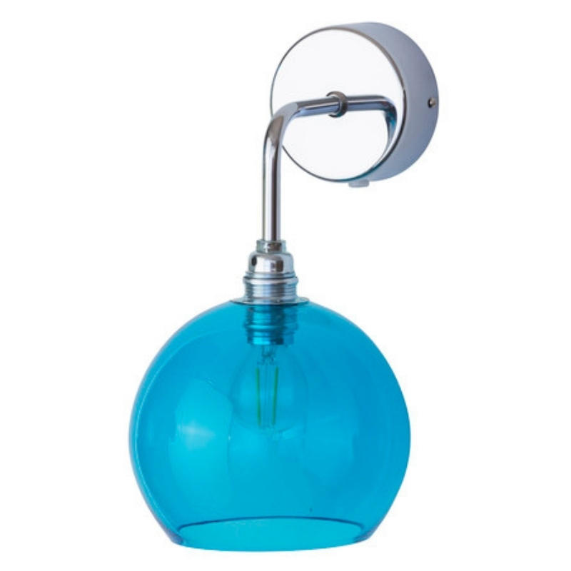 Rowan Dome Pool Blue Glass Wall Light