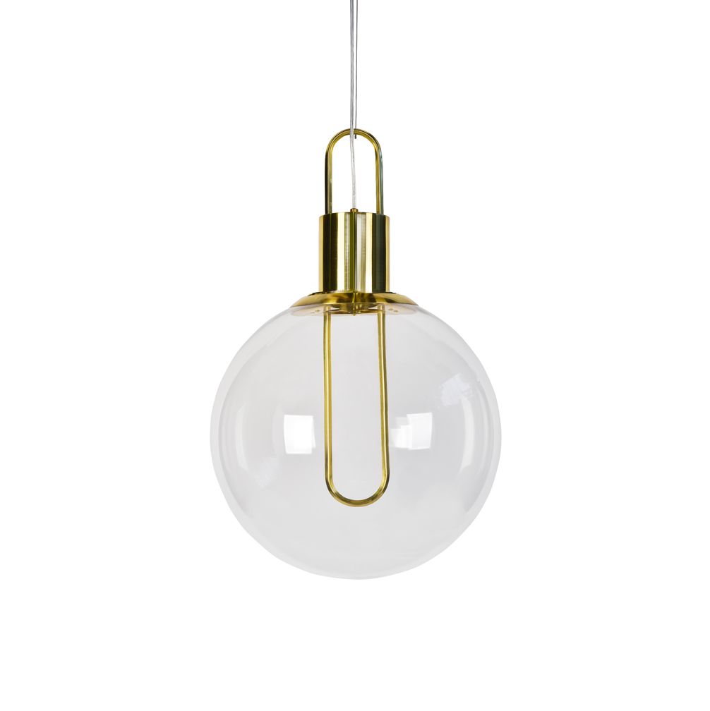Claire Round Gold Clear Glass Pendant Light