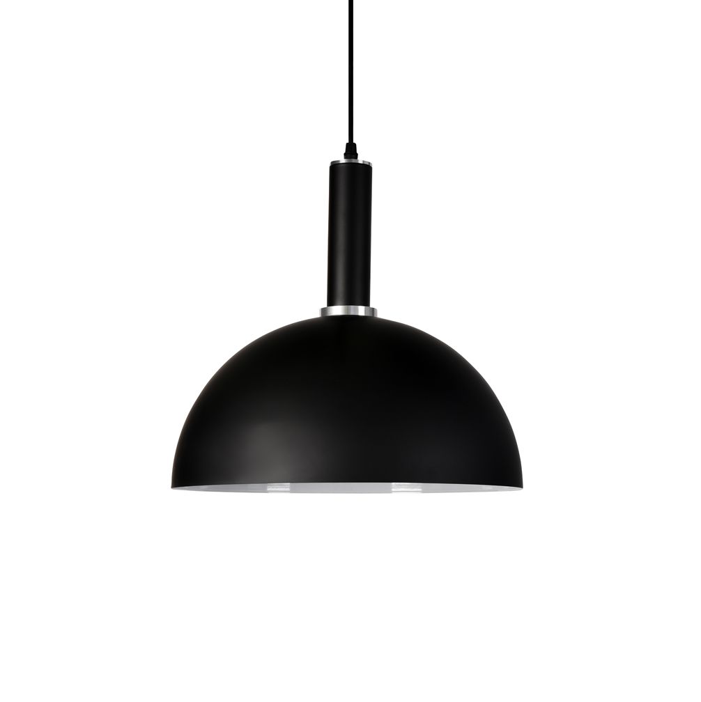 Cleo Dome Black Metal Pendant Light