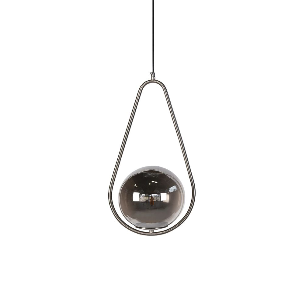 Lucy Triangle Nickel and Smoke Pendant Light