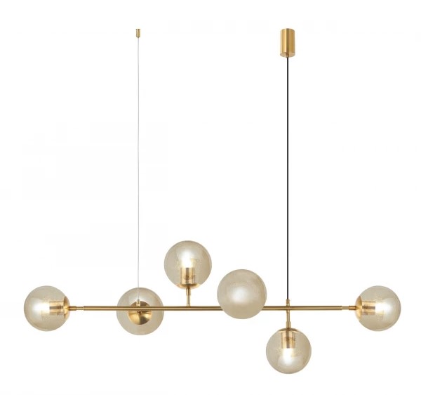 Iris 6 Light Amber Shades Linear Pendant Light