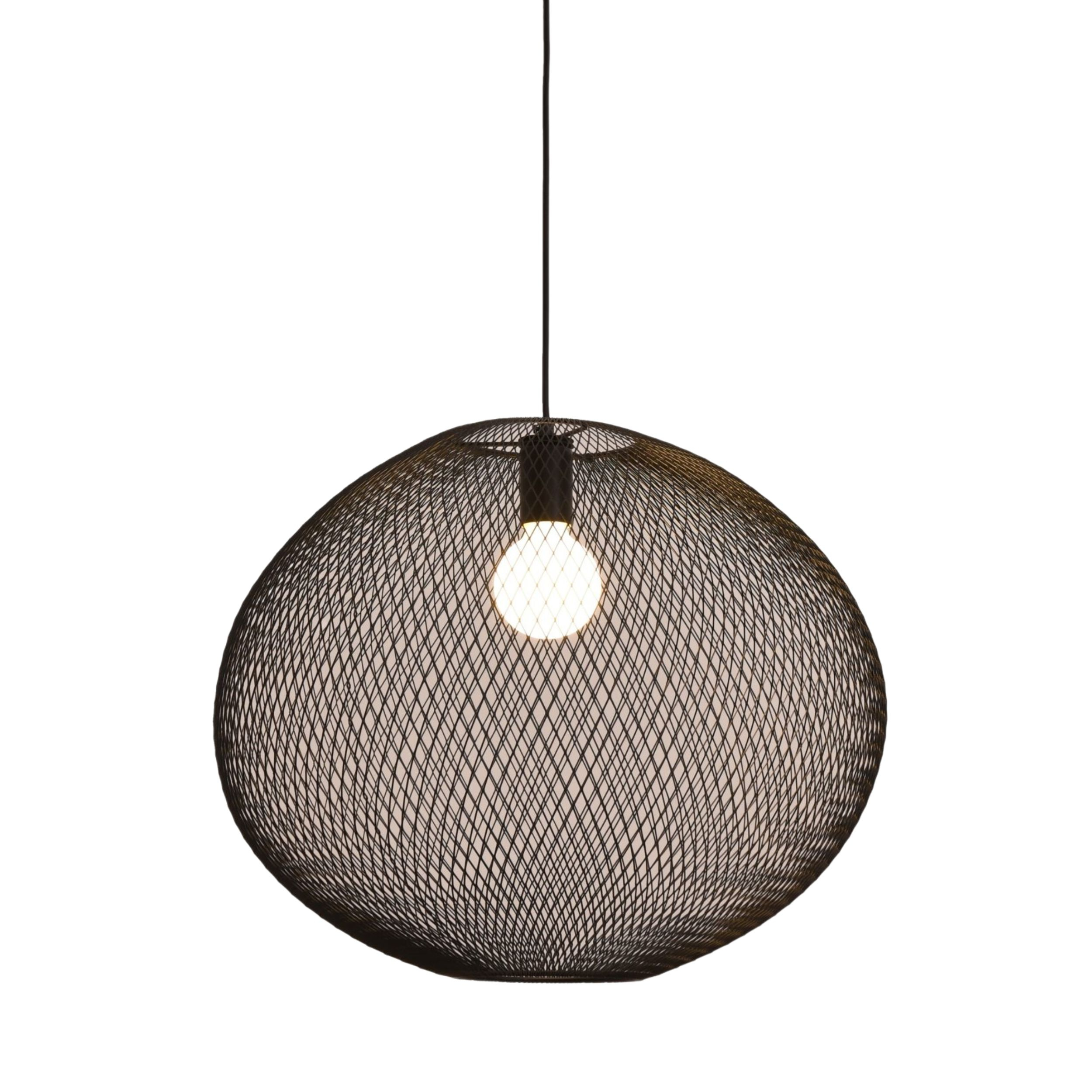 Random Oval Black Mesh Minimalist Pendant Light