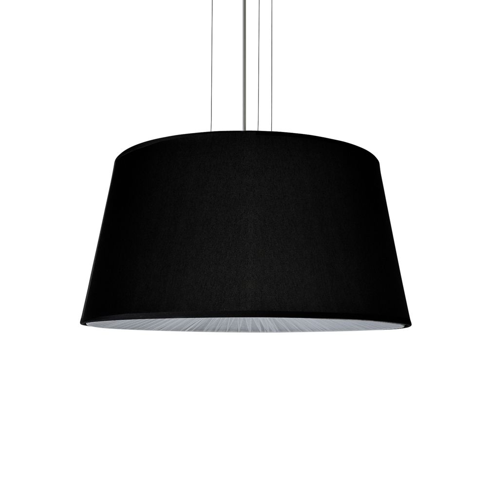 Drum Black Fabric Shade Pendant Light