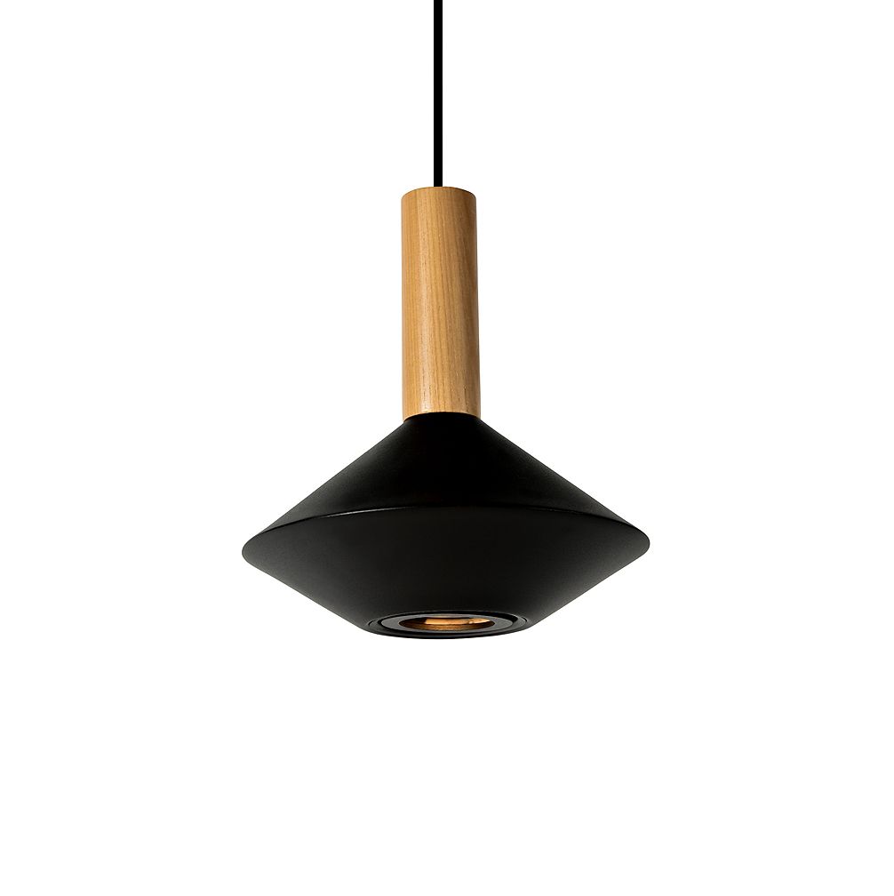 Moran Torch Black Wood Top Pendant Light