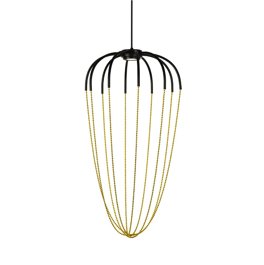 Tara Black Gold Beaded LED Pendant Light