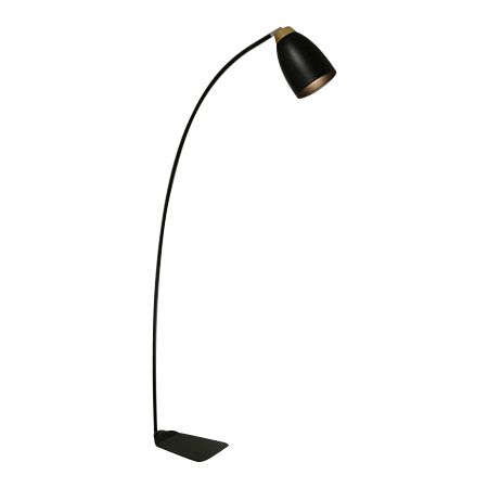 Watchman Bell Black Wood Top Floor Lamp