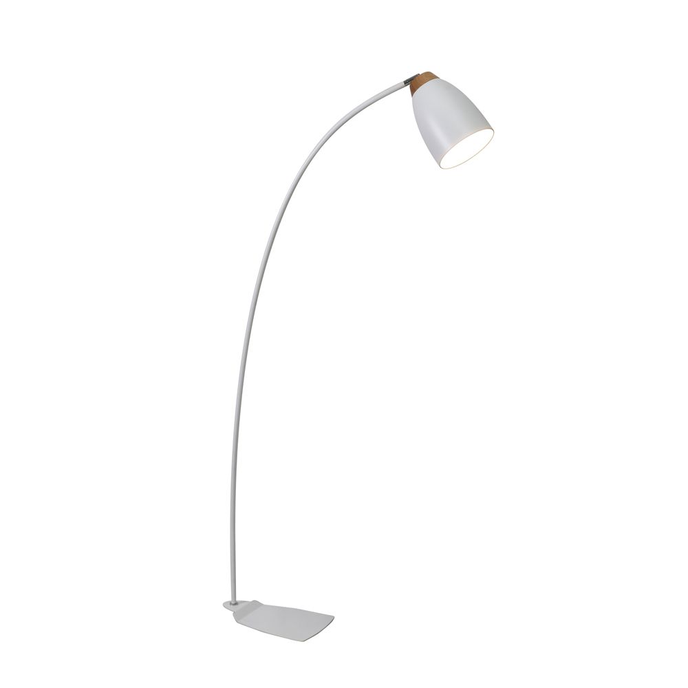 Watchman Bell White Wood Top Floor Lamp