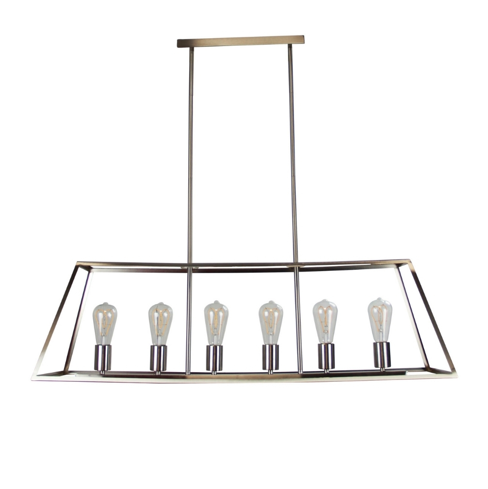 Whitby Linear Brushed Chrome 6 Light Hampton Pendant Light