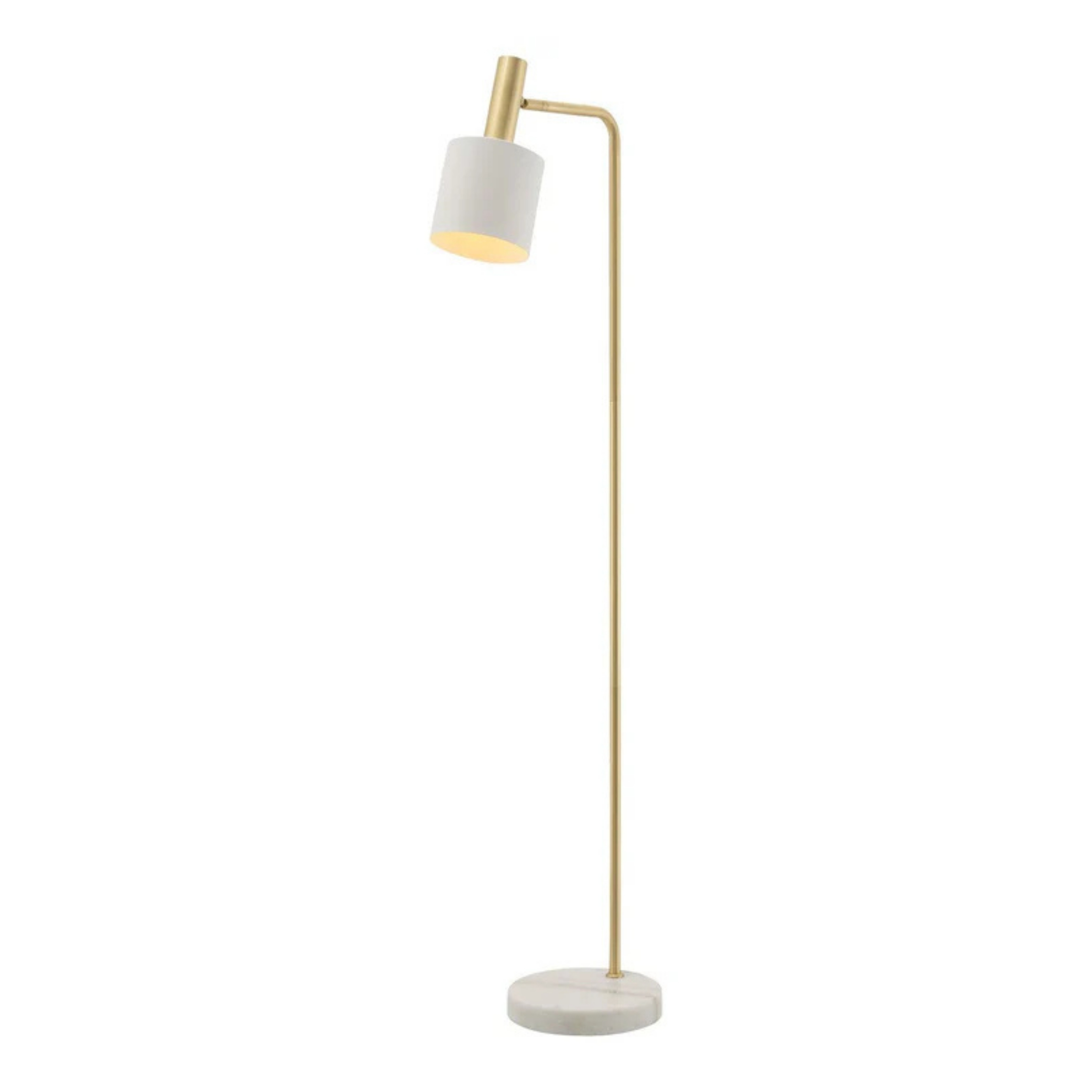 Denton Brass White Adjustable Floor Lamp