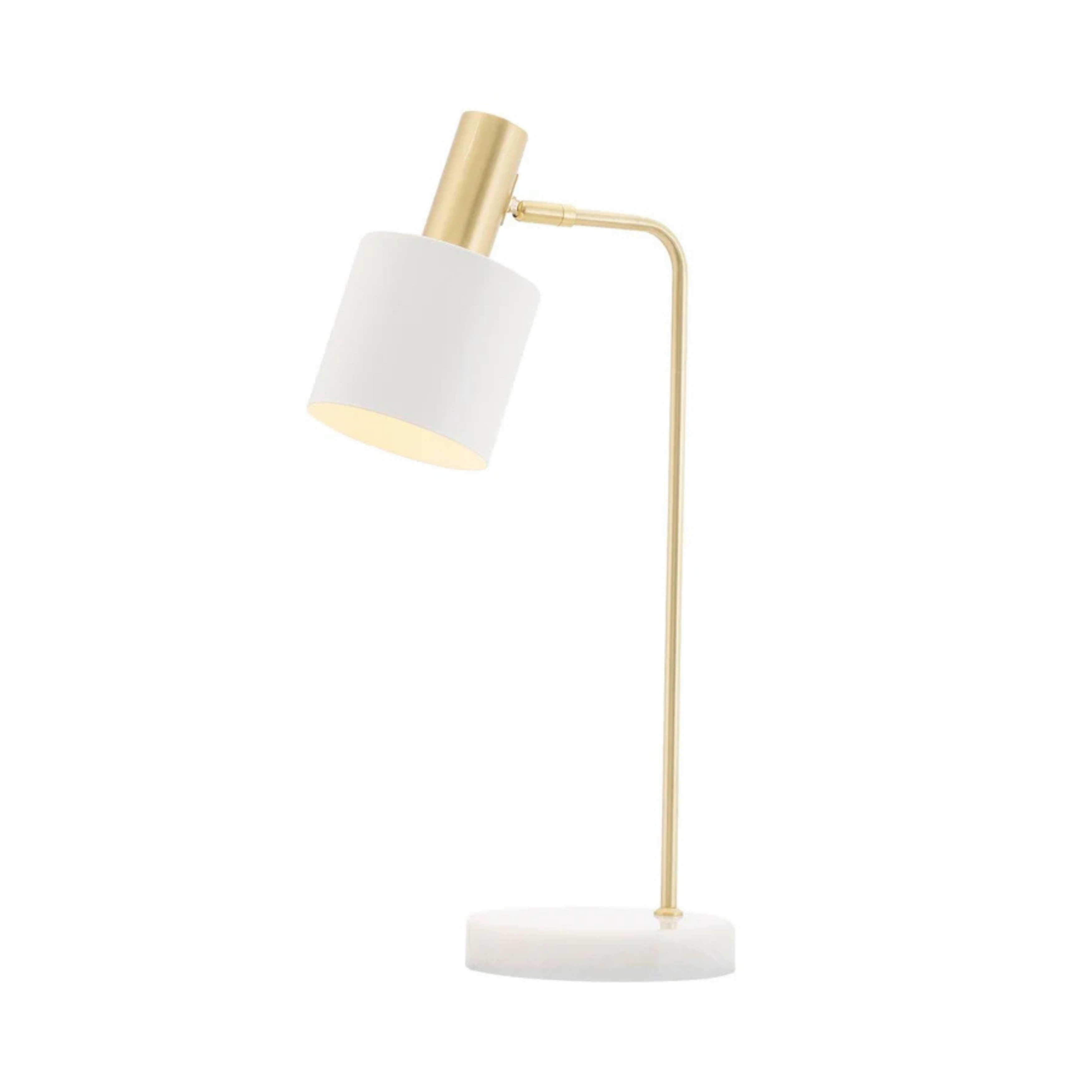 Denton Brass White Adjustable Table Lamp