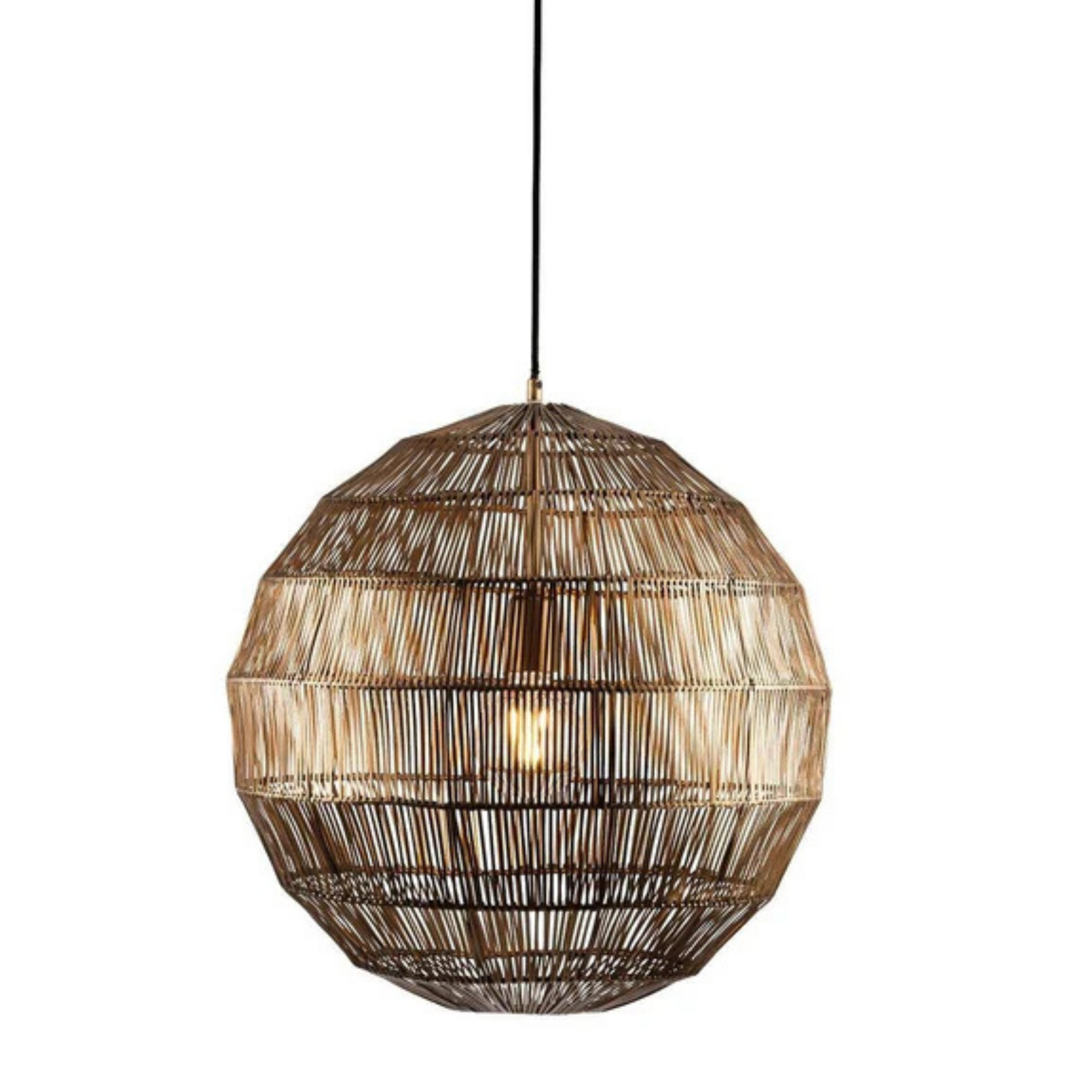 Frisco Round Bronze Iron Strip Pendant Light