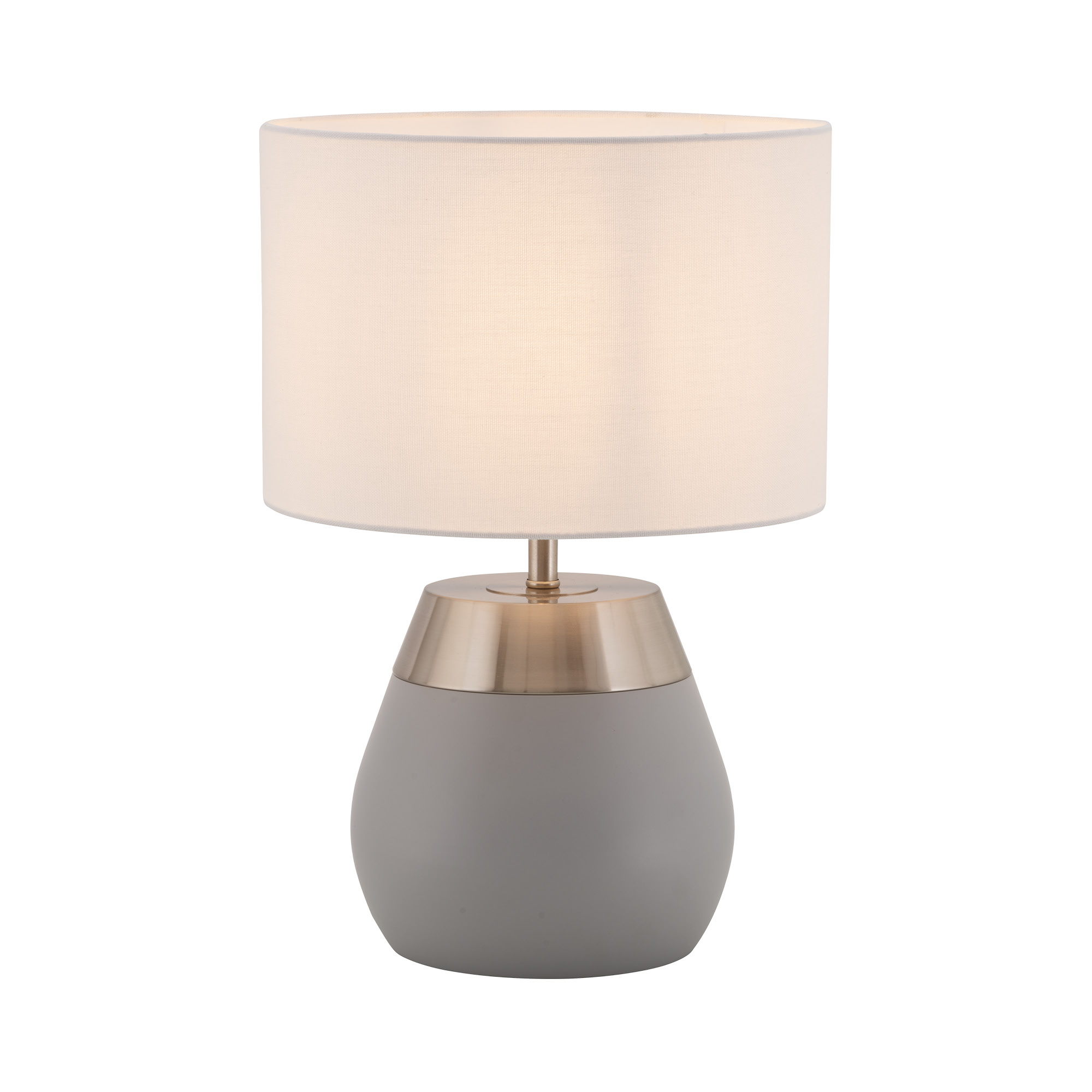 Lynden Grey Base with White Linen Shade Table Lamp