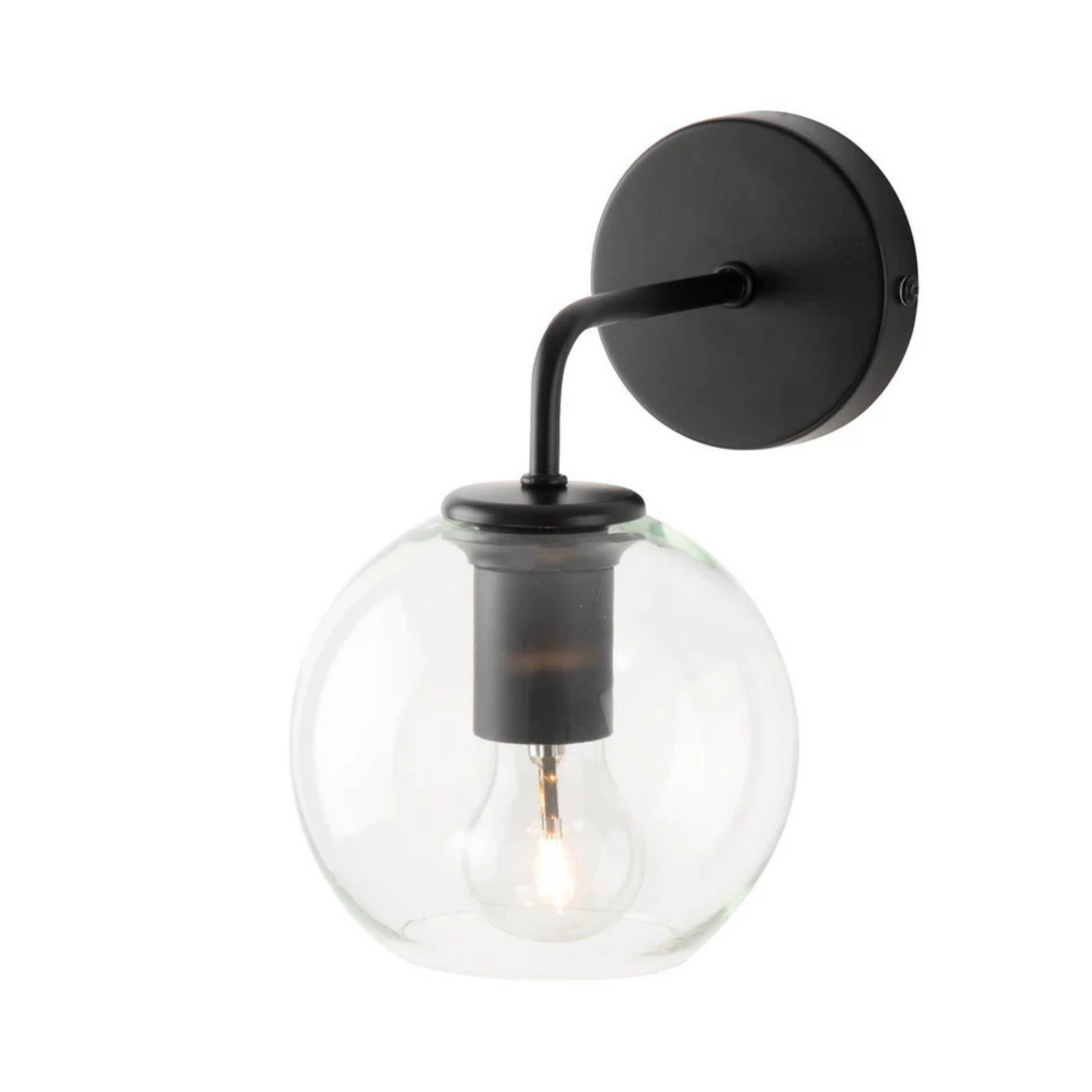 Savona Black with Clear Glass Wall Sconce