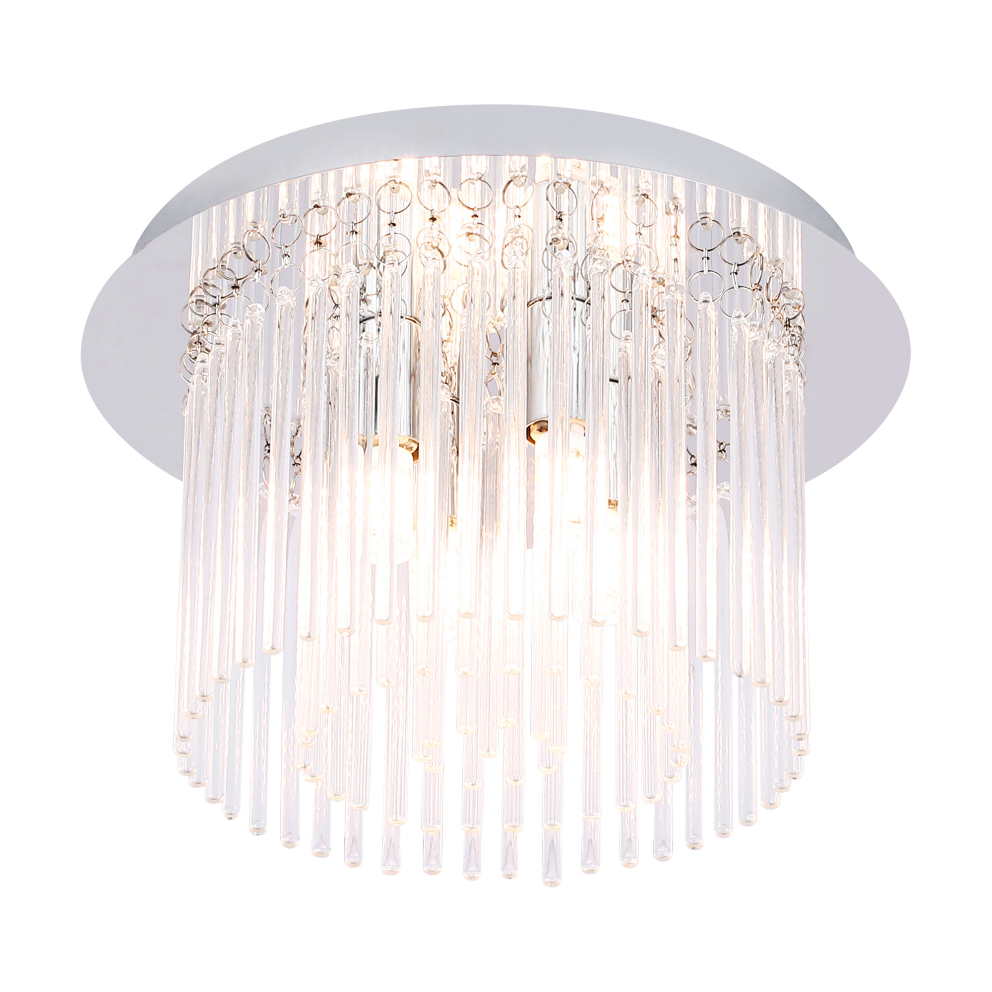 Bloomfield Crystal Glass 4 Light Decorative Close To Ceiling Light
