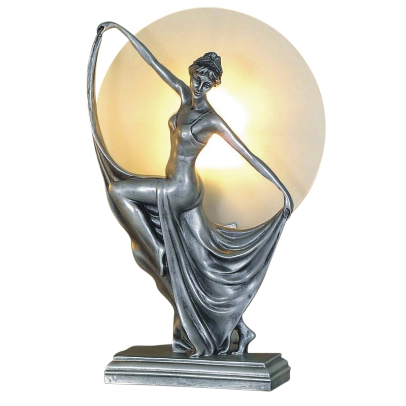 Antonia Dancing Silver Art Deco Table Lamp