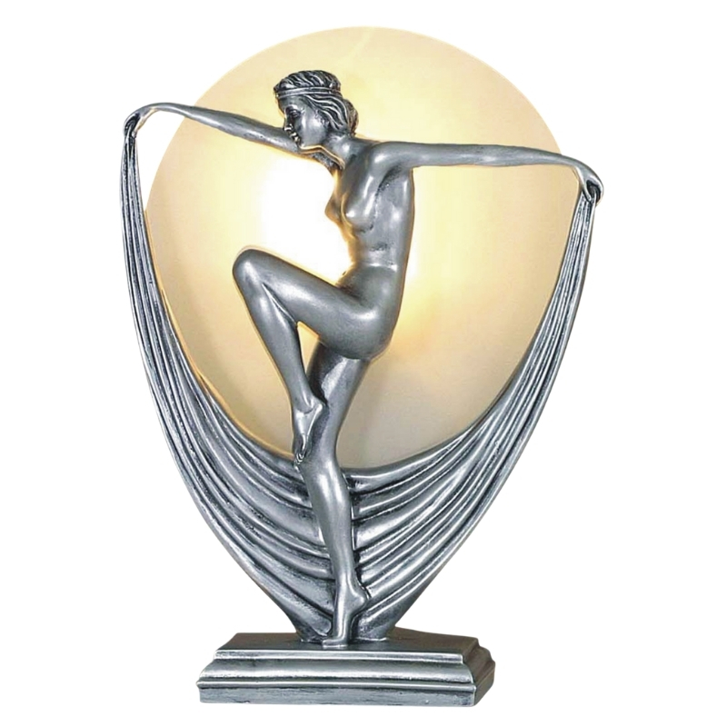 Livia Dancing Silver Art Deco Table Lamp