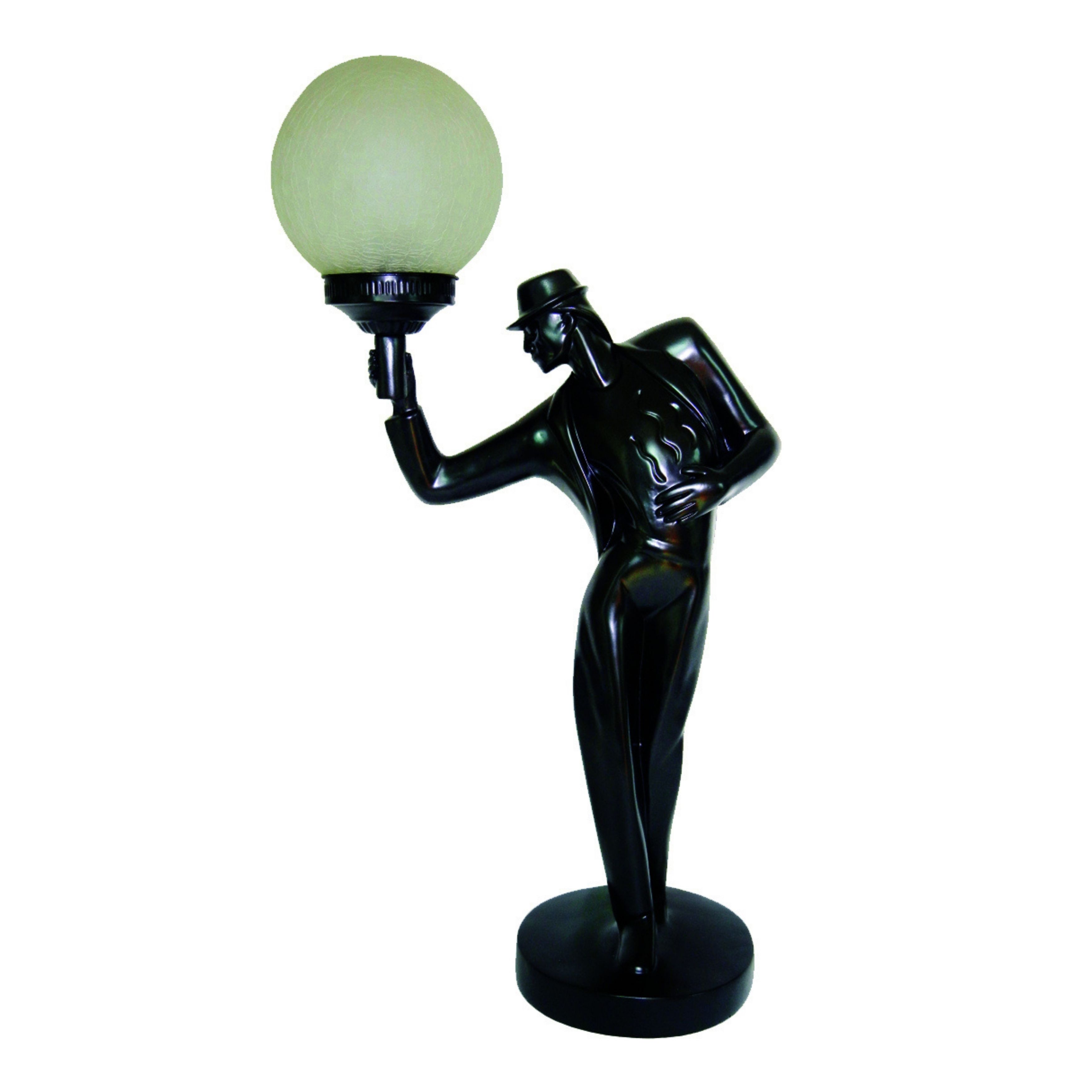 Dancer Black Art Deco Table Lamp