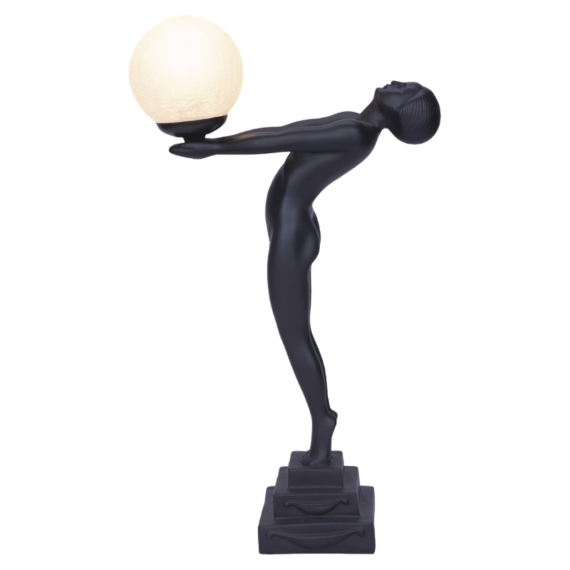 Lady Grace Black Art Deco Table Lamp