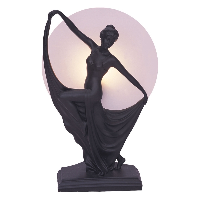 Antonia Dancing Black Art Deco Table Lamp
