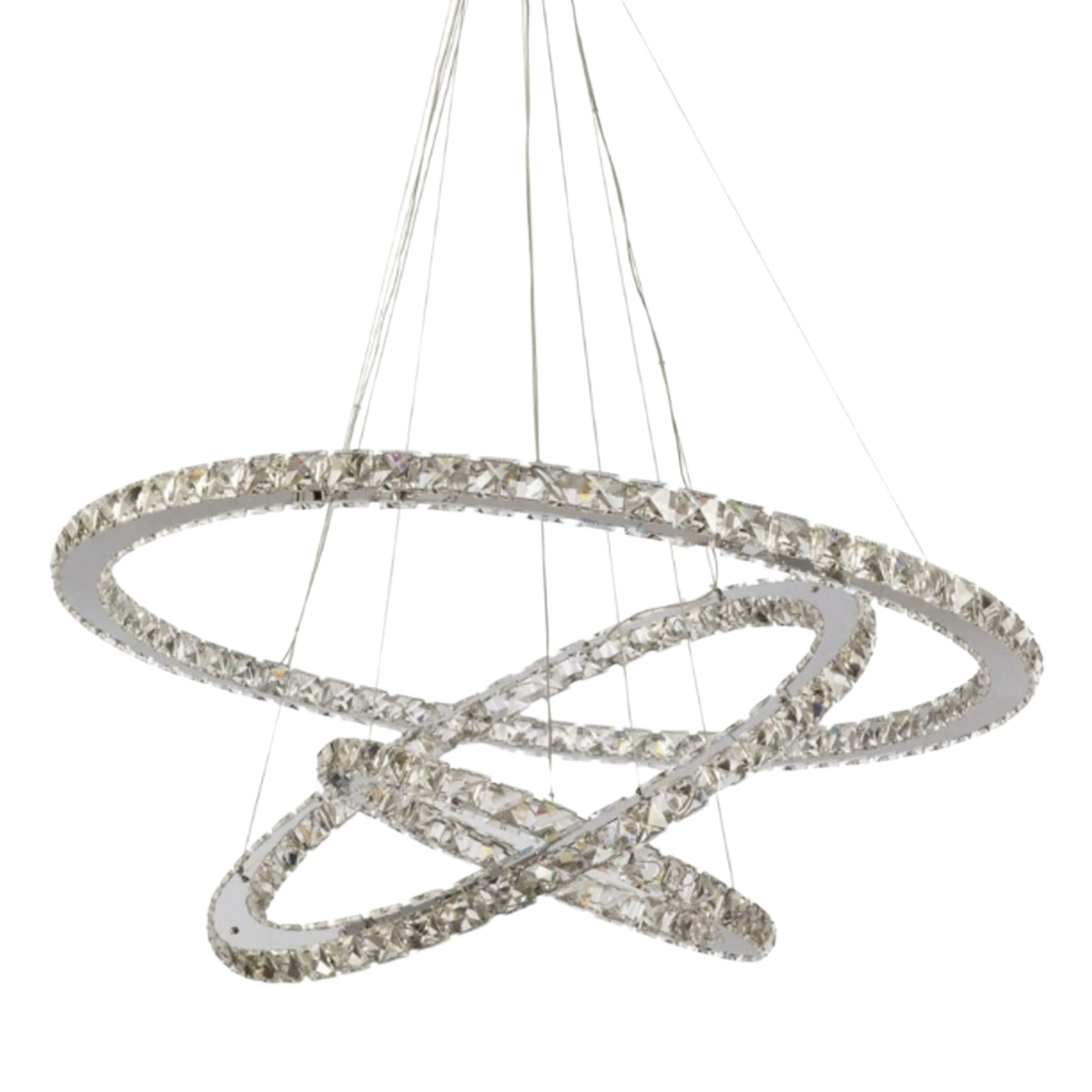 Argos Chrome Crystal Rings Pendant Chandelier