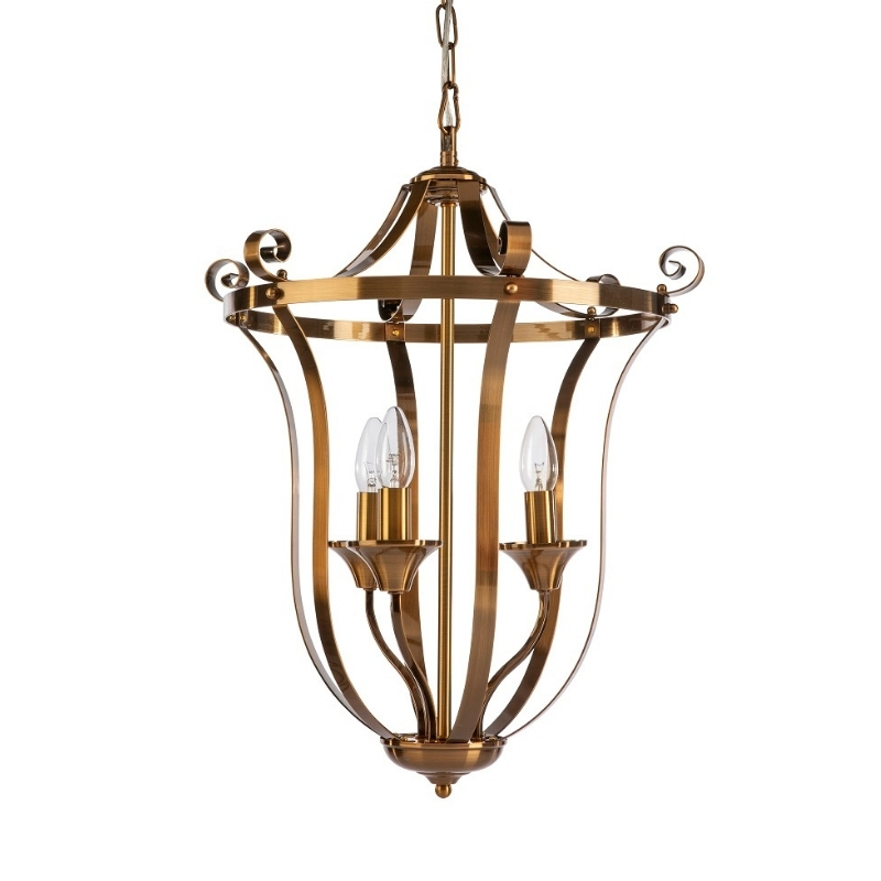 Conway 3 Light Bronze French Provincial Pendant Light