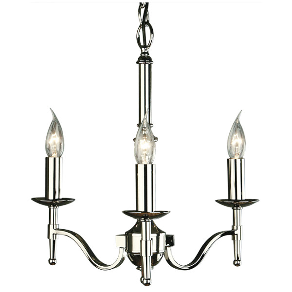 Stanford 3 Light Candle Nickel Chandelier