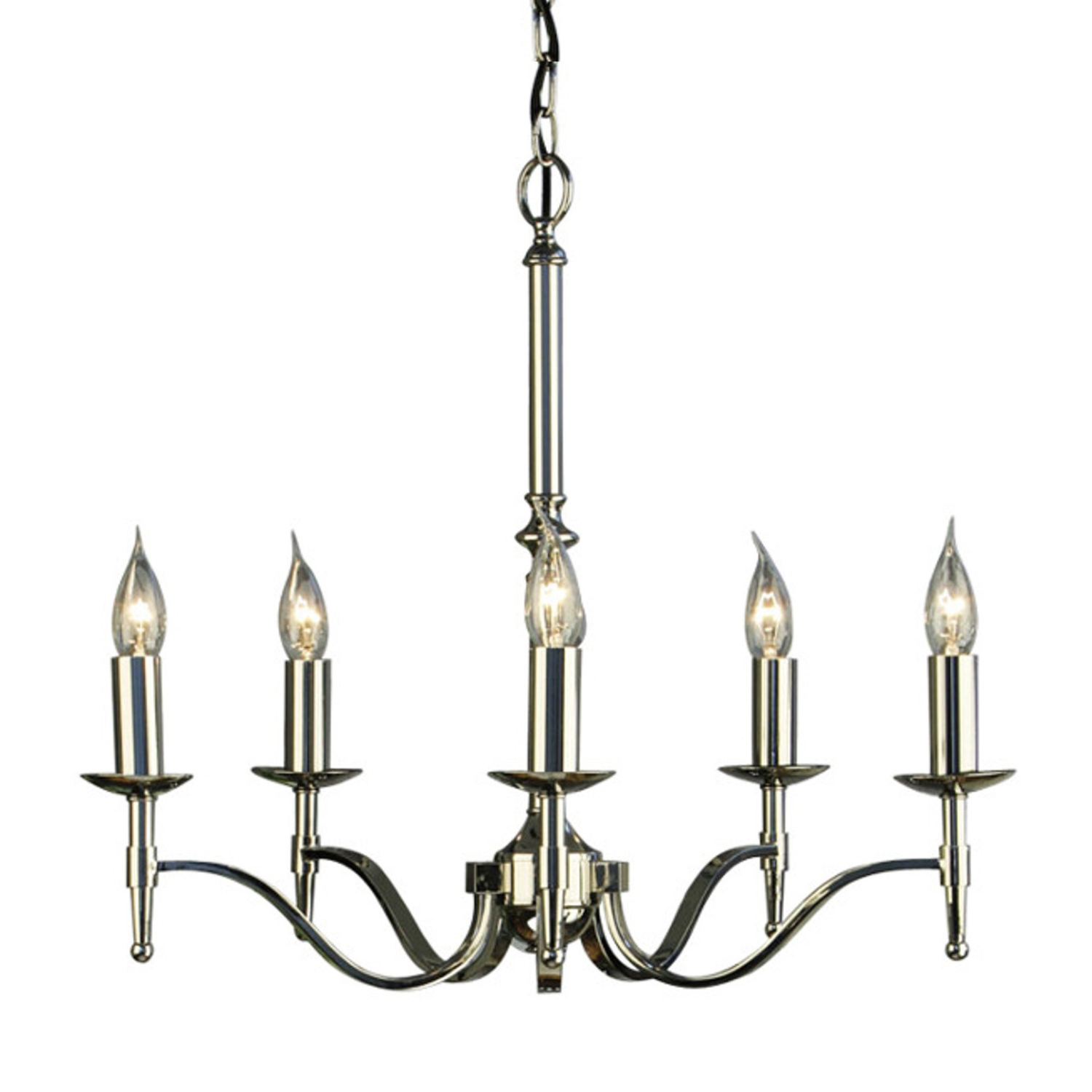 Stanford 5 Light Candle Nickel Chandelier