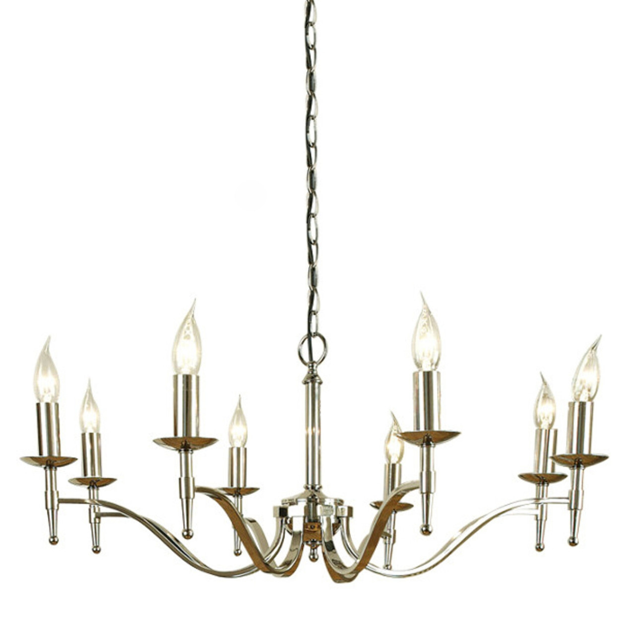 Stanford 8 Light Candle Nickel Chandelier