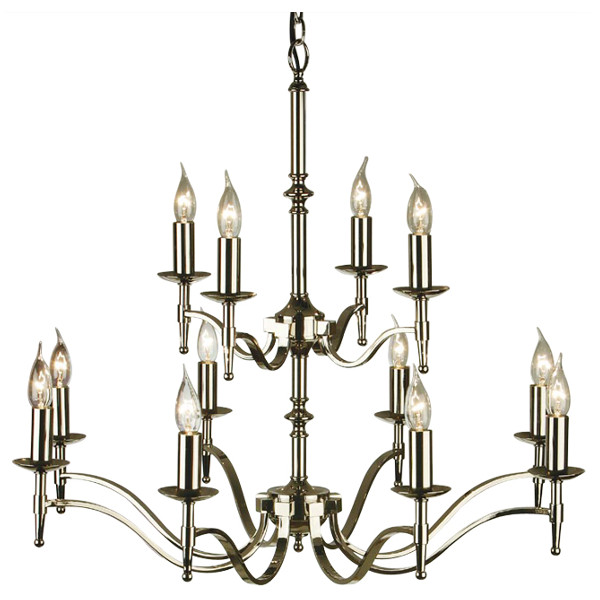 Stanford 12 Light Candle Nickel Chandelier
