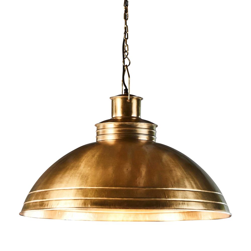 Sullivan Brass Dome Industrial Pendant Light