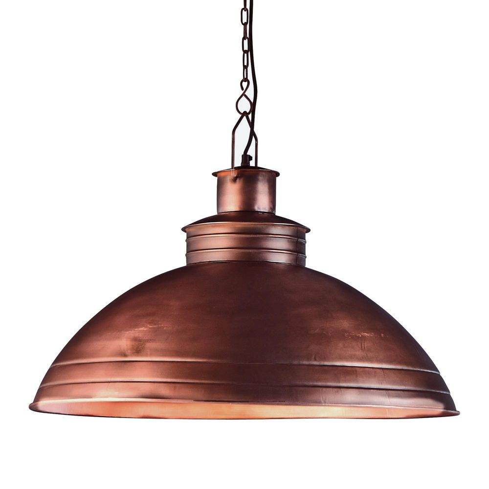 Sullivan Large Dome Copper Iron Industrial Pendant Light