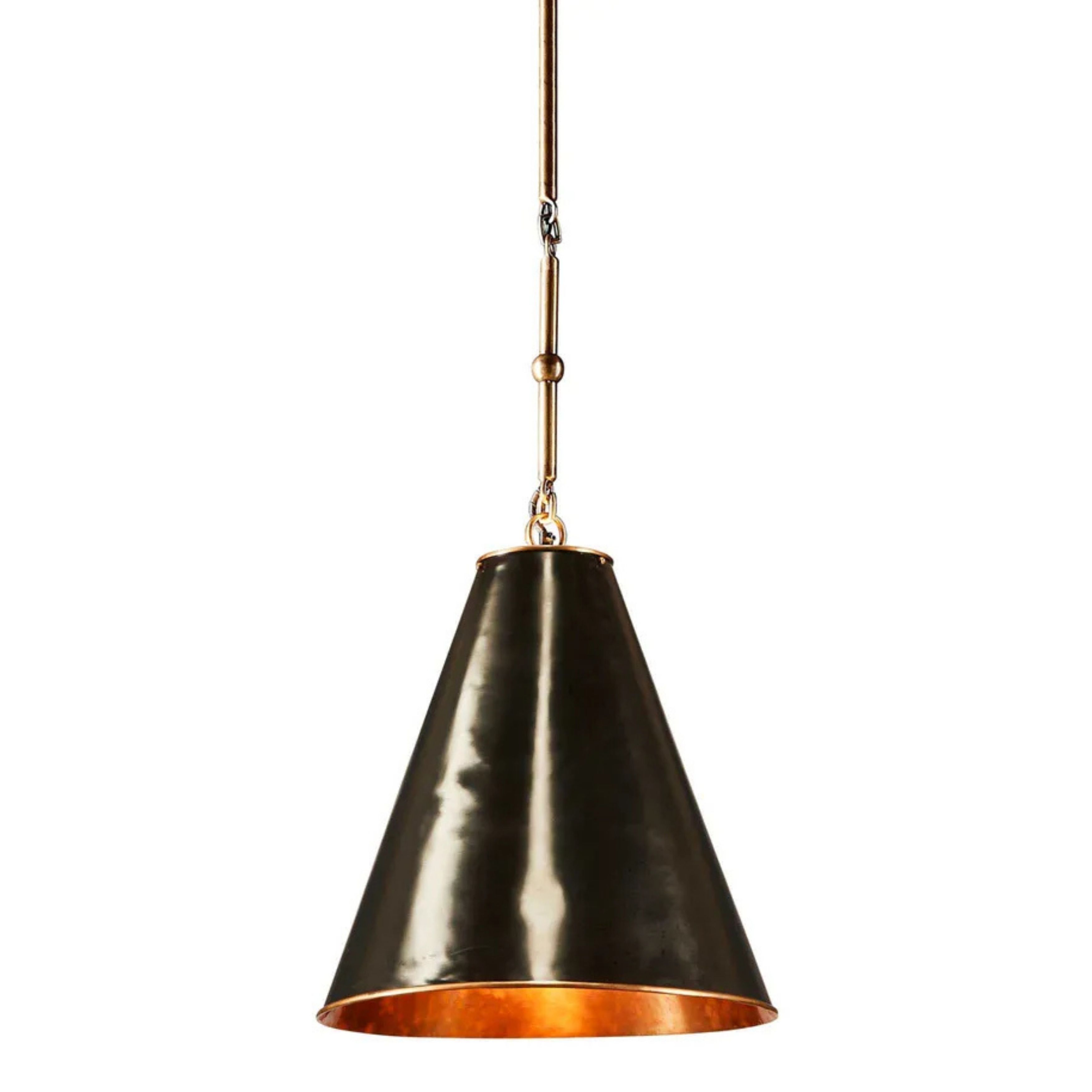 Casino Small Cone Black Brass Pendant Light