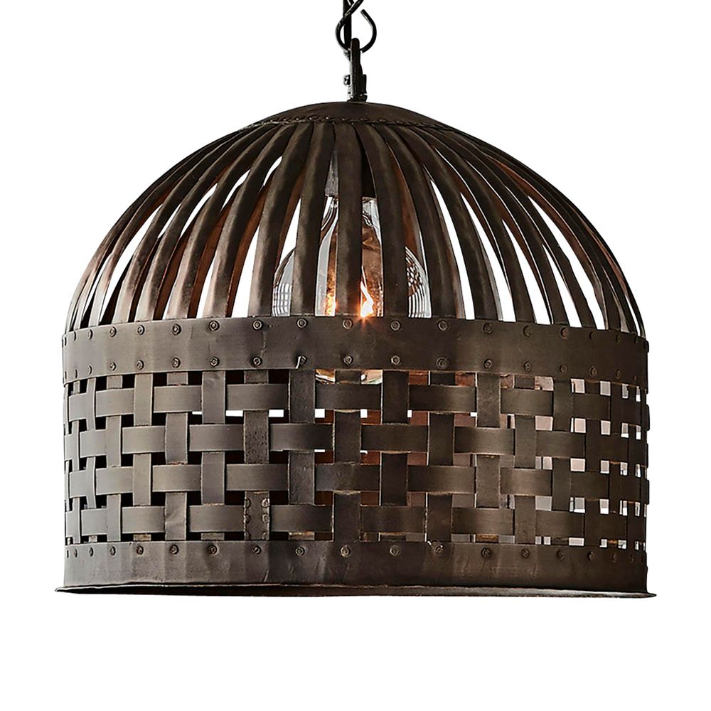Eshan Black Medium Dome Metal Pendant Light