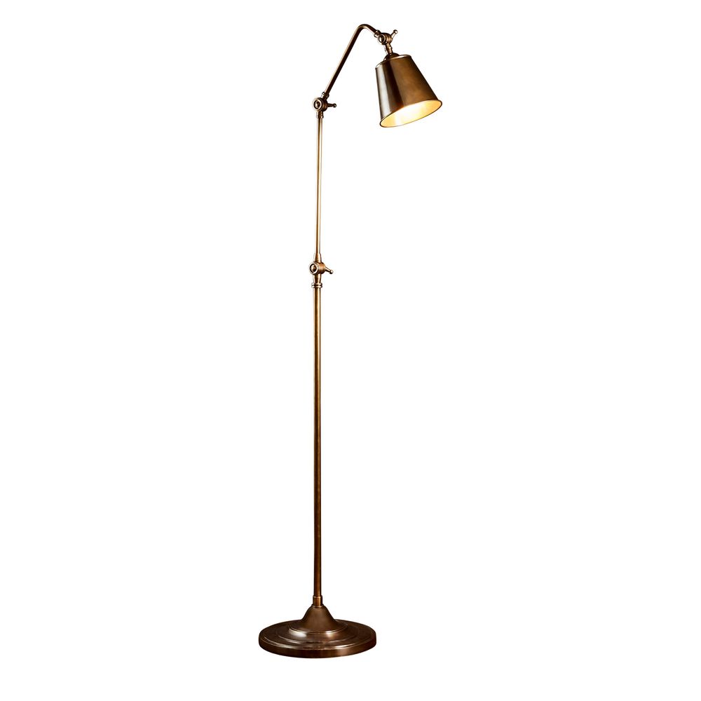 Stratham Antique Brass Adjustable Floor Lamp