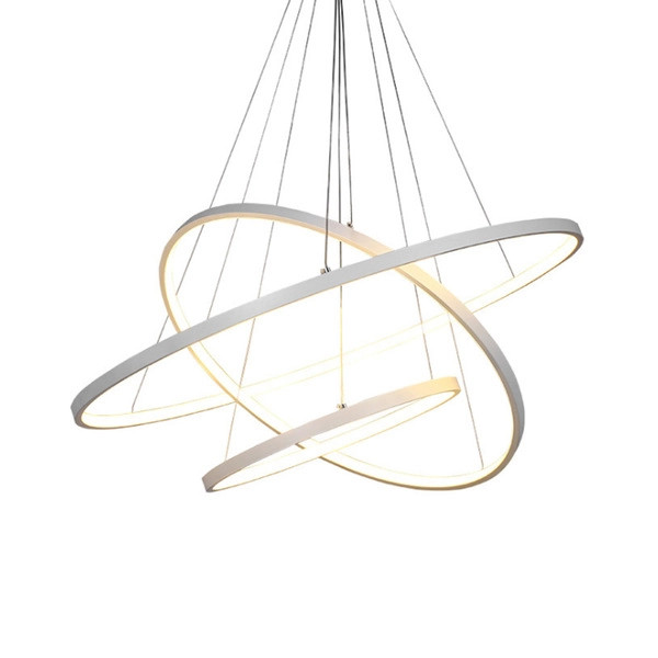 Planetary Rings Matt White LED Pendant Chandelier