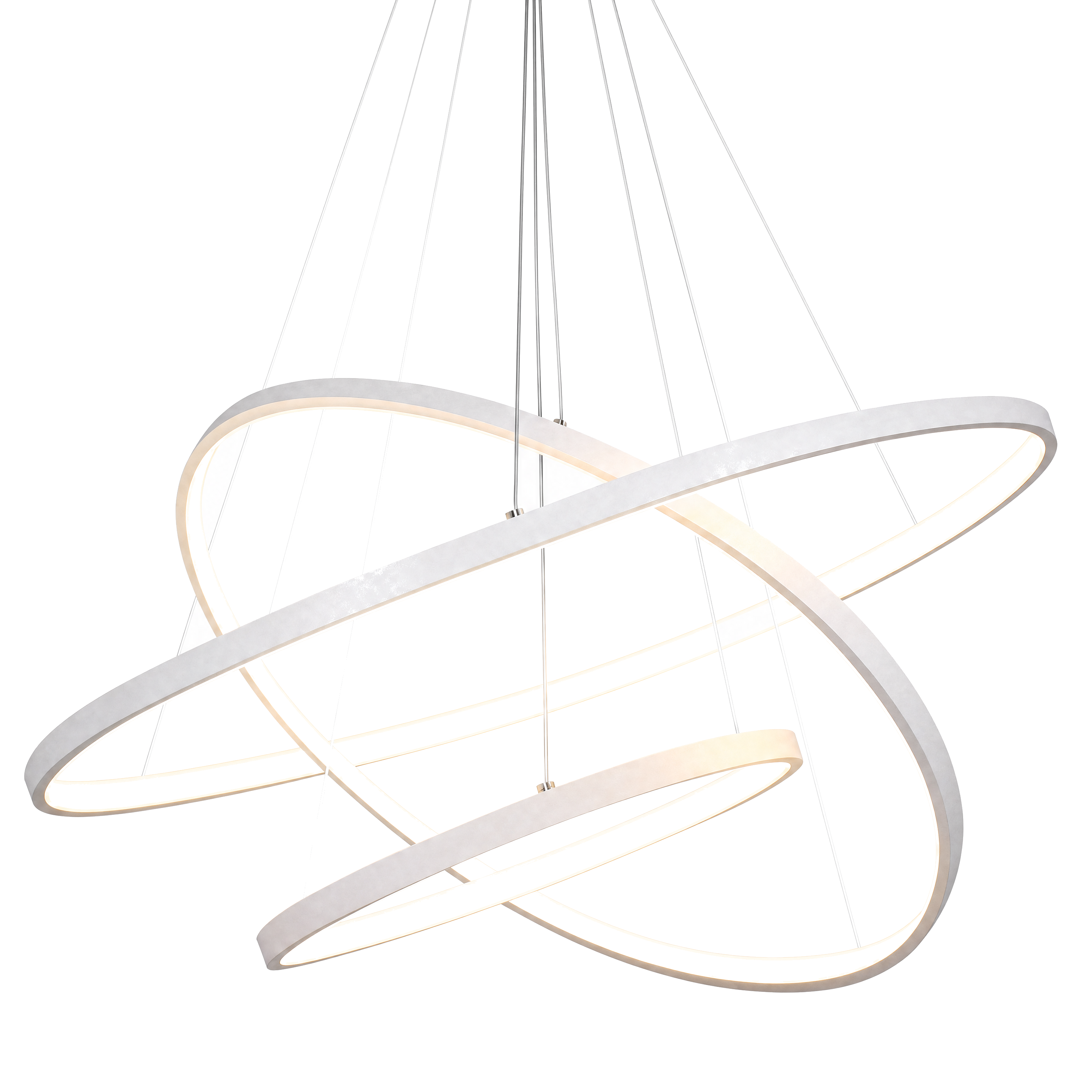 Planetary Rings Matt White LED Pendant Chandelier