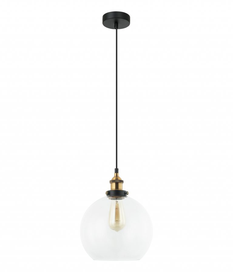 Branson Antique Brass Clear Wine Glass Pendant Light