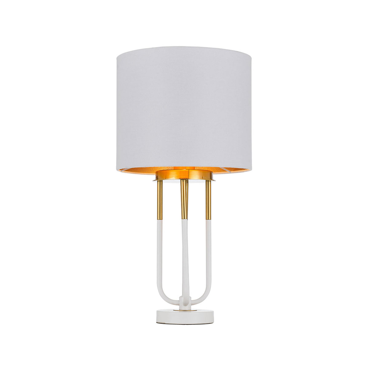 Neeve White Antique Gold Art Deco Industrial Table Lamp