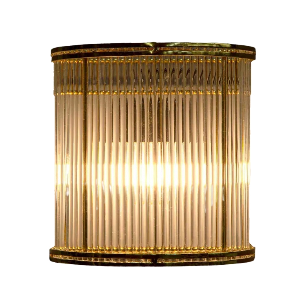 Verra Half Round Brass Glass Wall Light