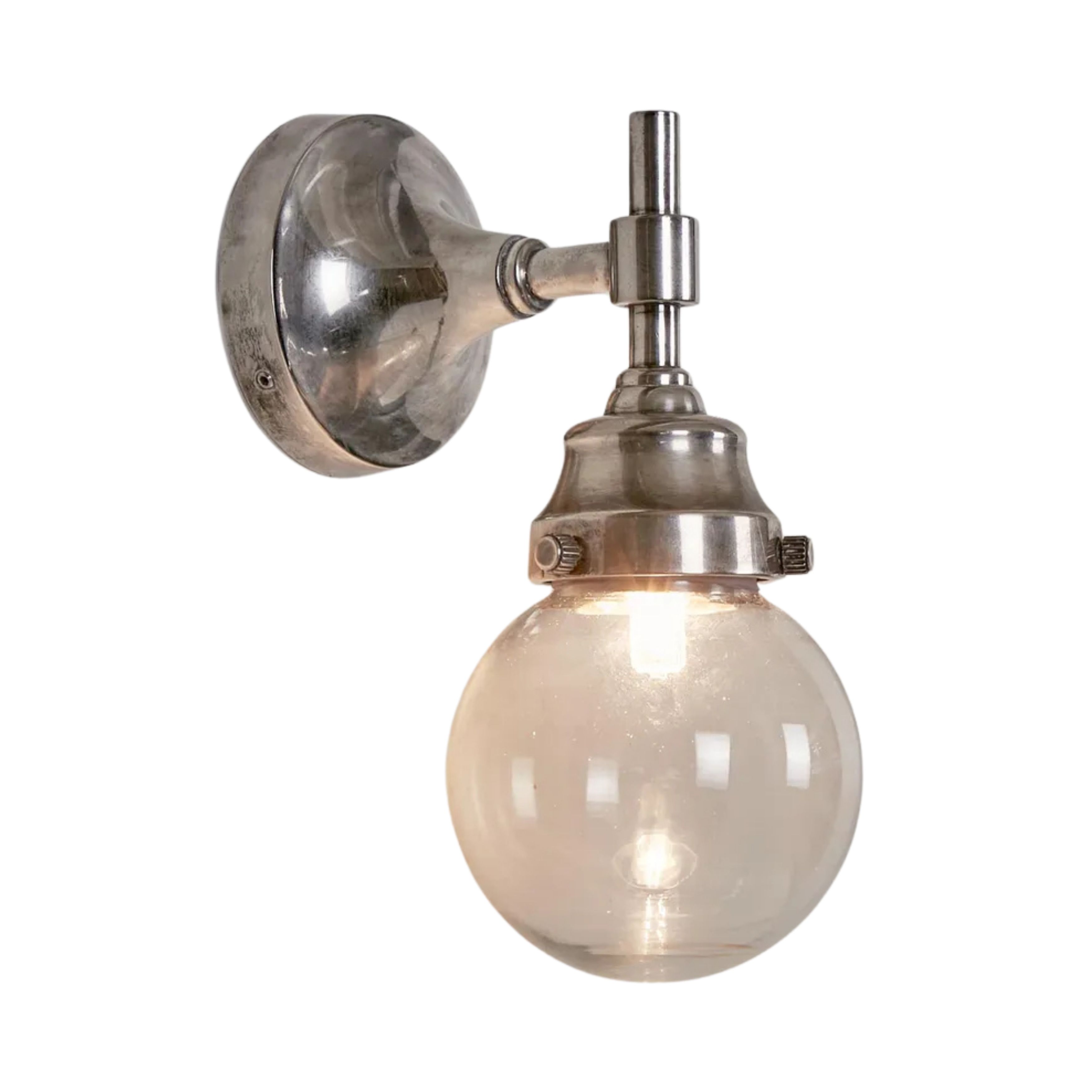 Granby Antique Silver Glass Outdoor Wall Light