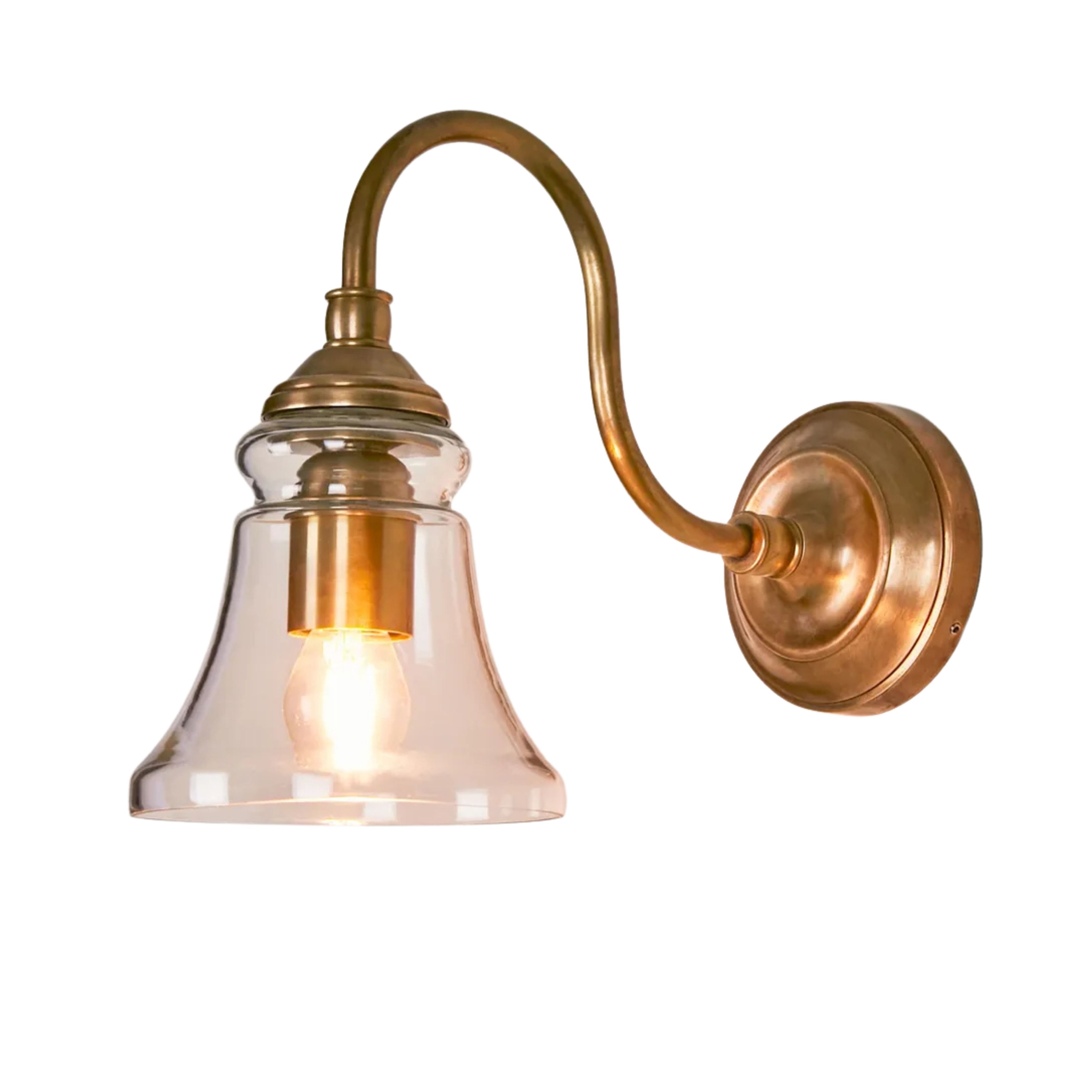 Midvale Antique Brass Glass Wall Light