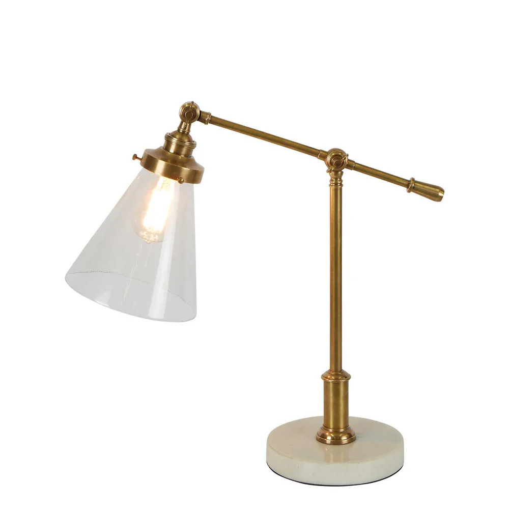 Vermont Marble Base Brass Table Lamp