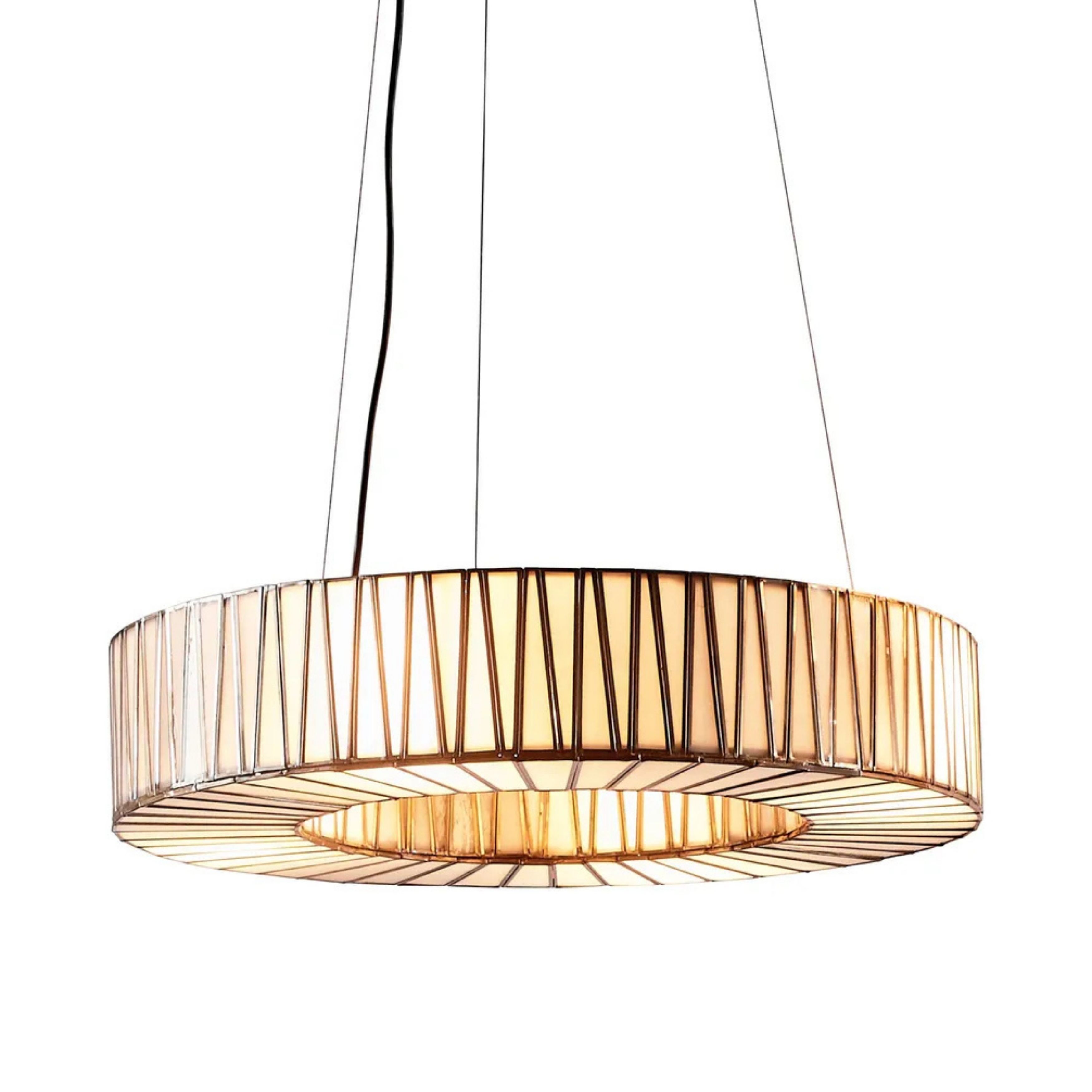 Cassandra Ring Brass Glass Lantern Pendant Light