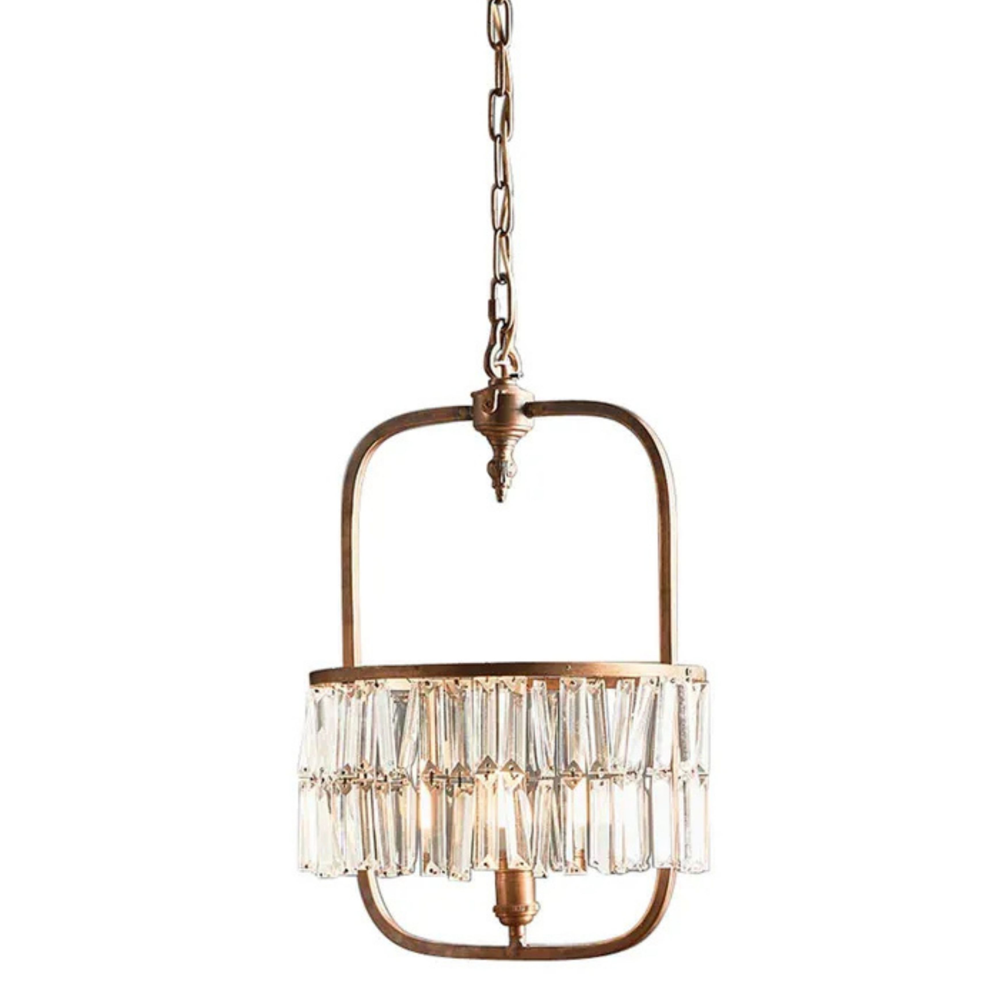 Palaise Rectangular Antique Brass Blass Chandelier