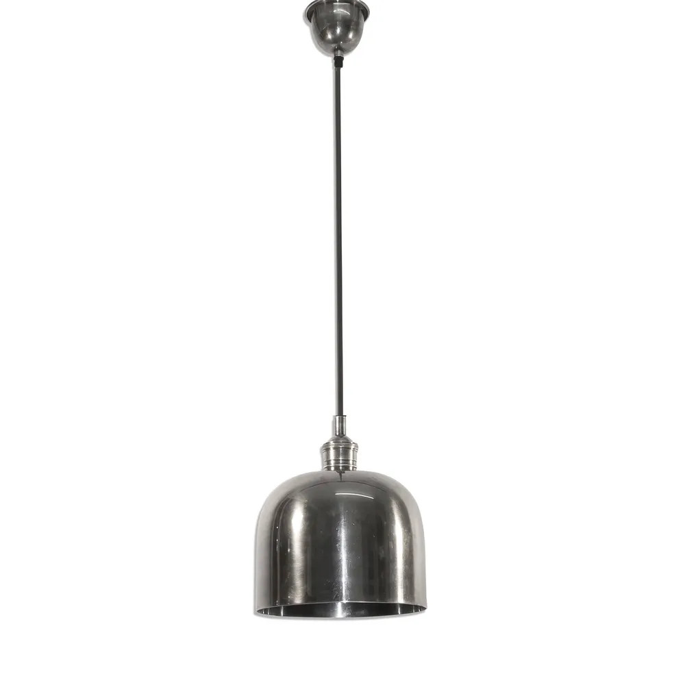 Alpha Dome Antique Silver Pendant Light