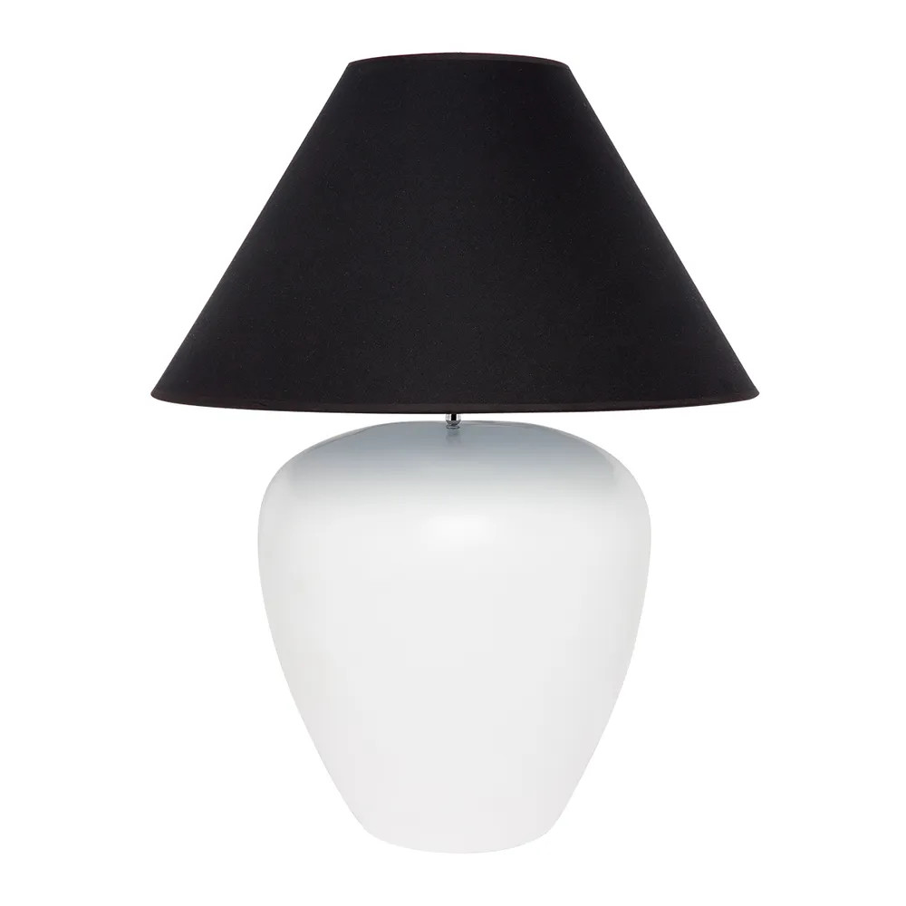 Germaine White with Black Shade Ceramic Table Lamp