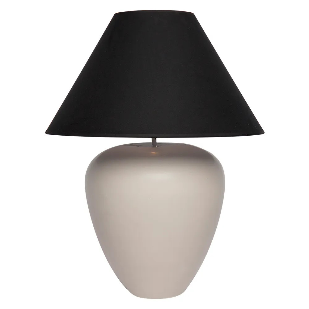 Germaine Natural with Black Shade Ceramic Table Lamp