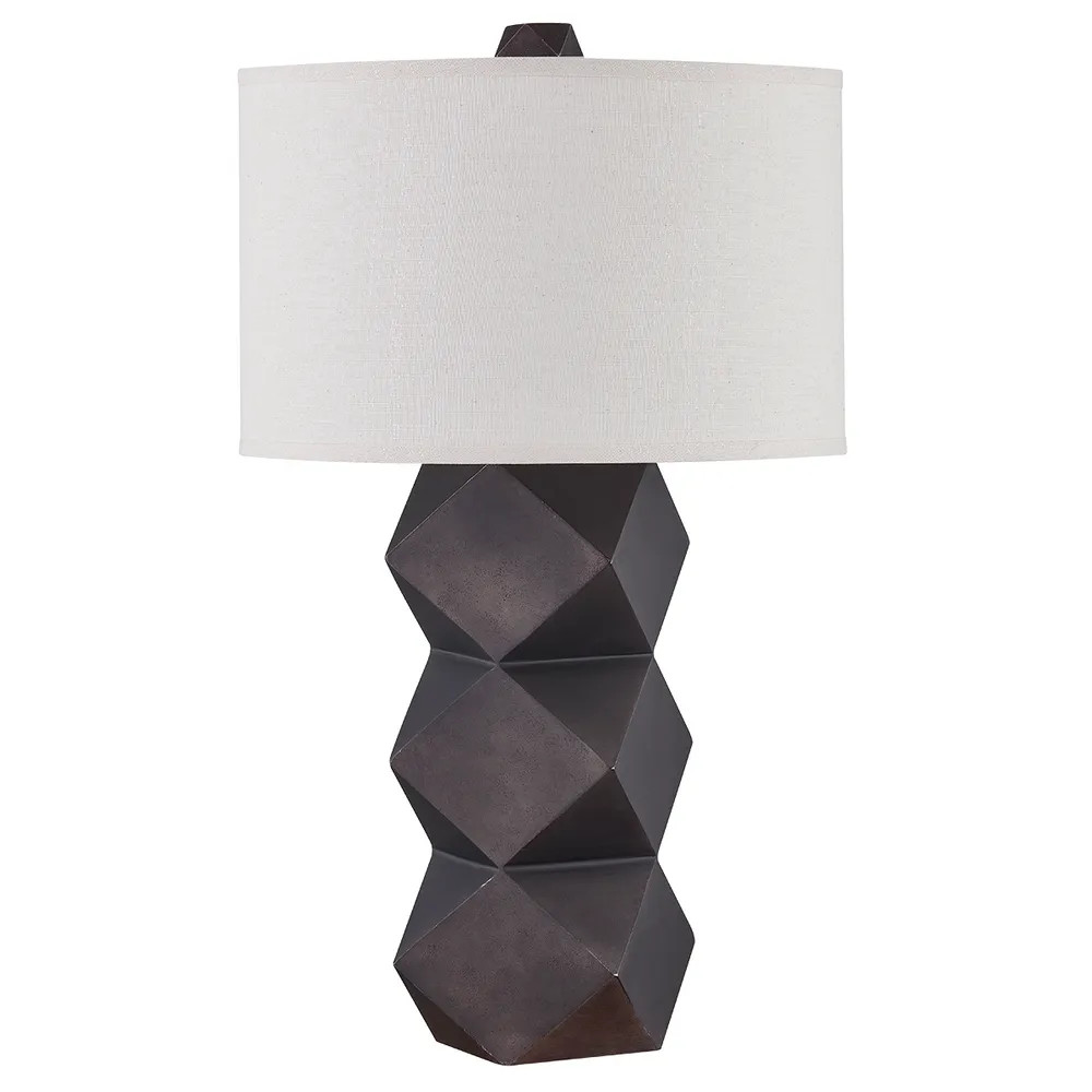 Burnett Multi-faceted Smooth Bronze Table Lamp