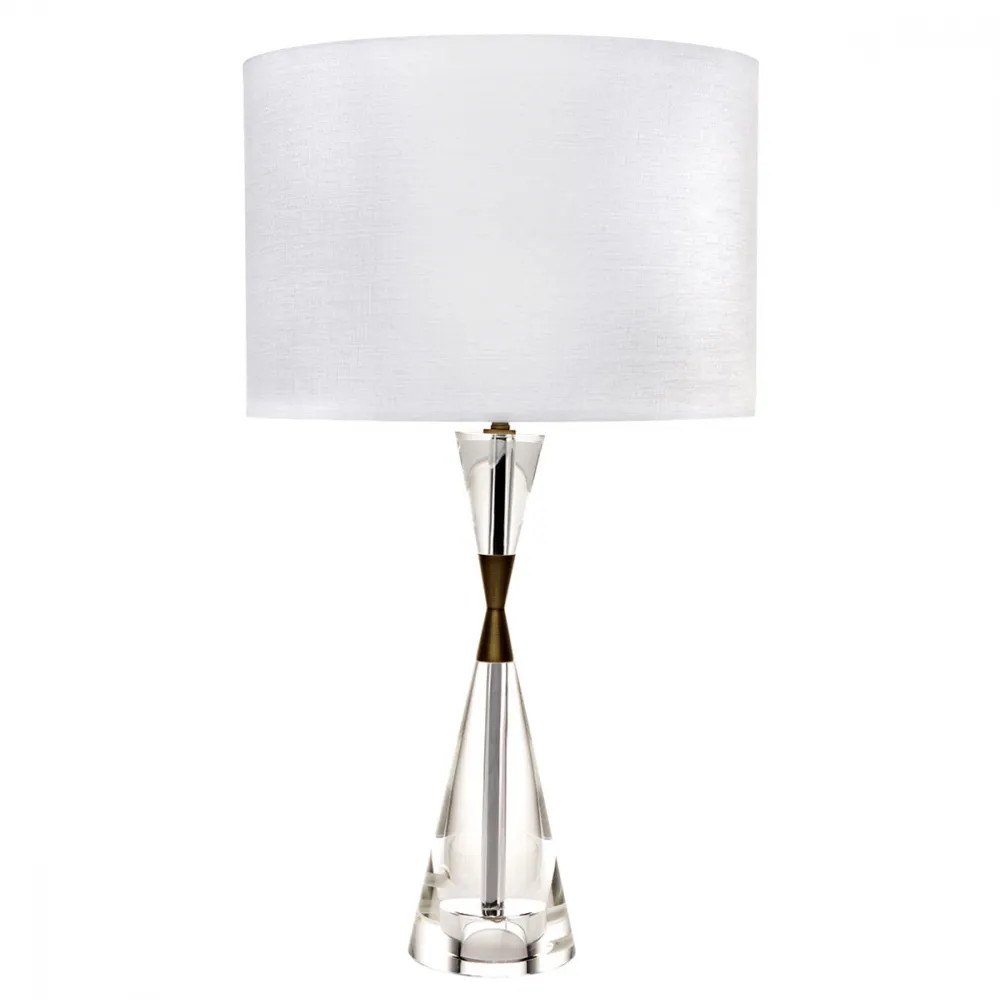 Essence Clear Crystal Base with Brass Rod Table Lamp